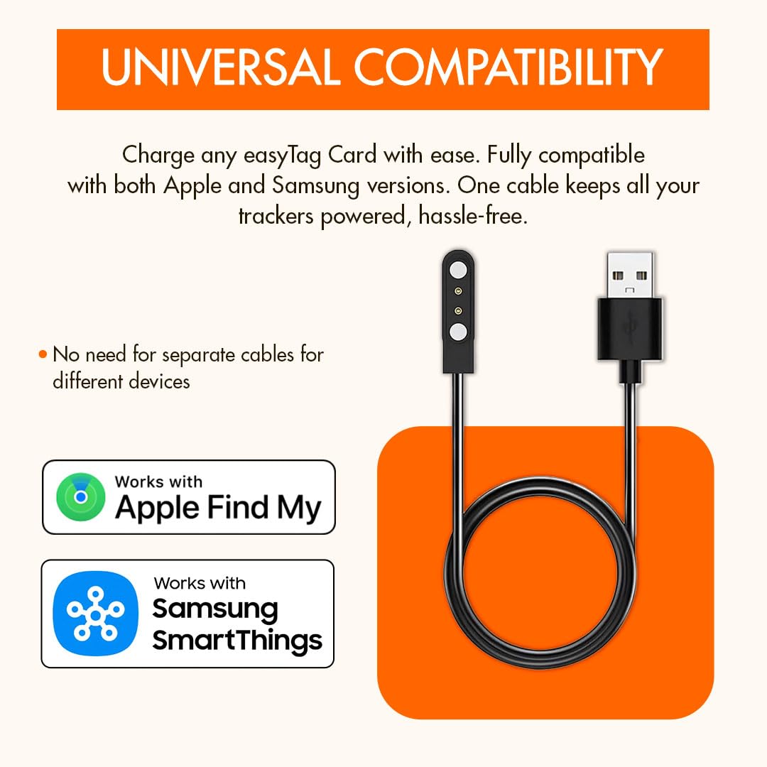 easyTag Magnetic USB-A Charging Cable for Tracker Card, Compatible with Apple and Samsung. ( Imagem 3 de 4 ) - Preview