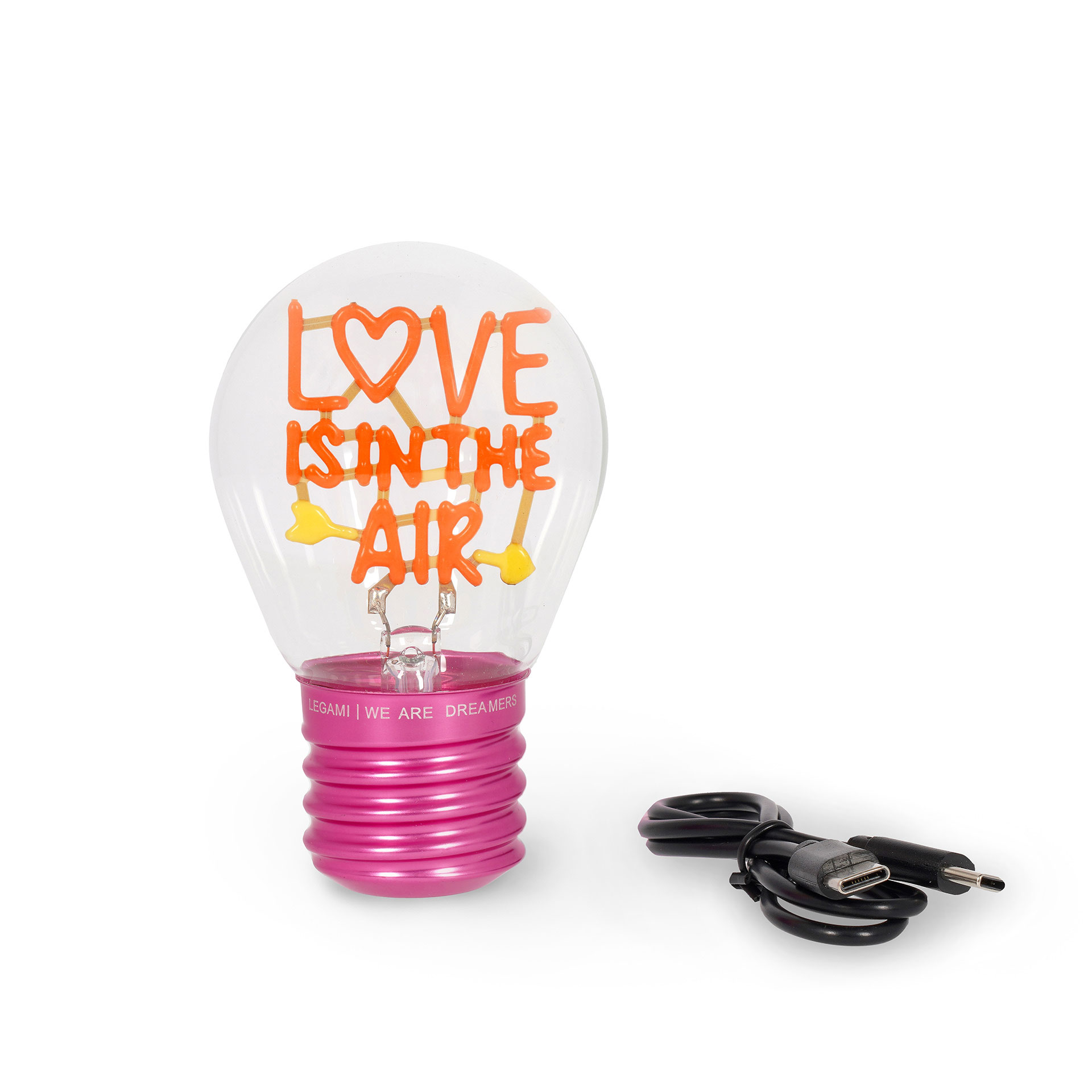 Candeeiro De Mesa Em Forma De Lampada "Love Is In The Air" Legami I Love You Clb0021 ( Imagem 4 de 4 ) - Preview
