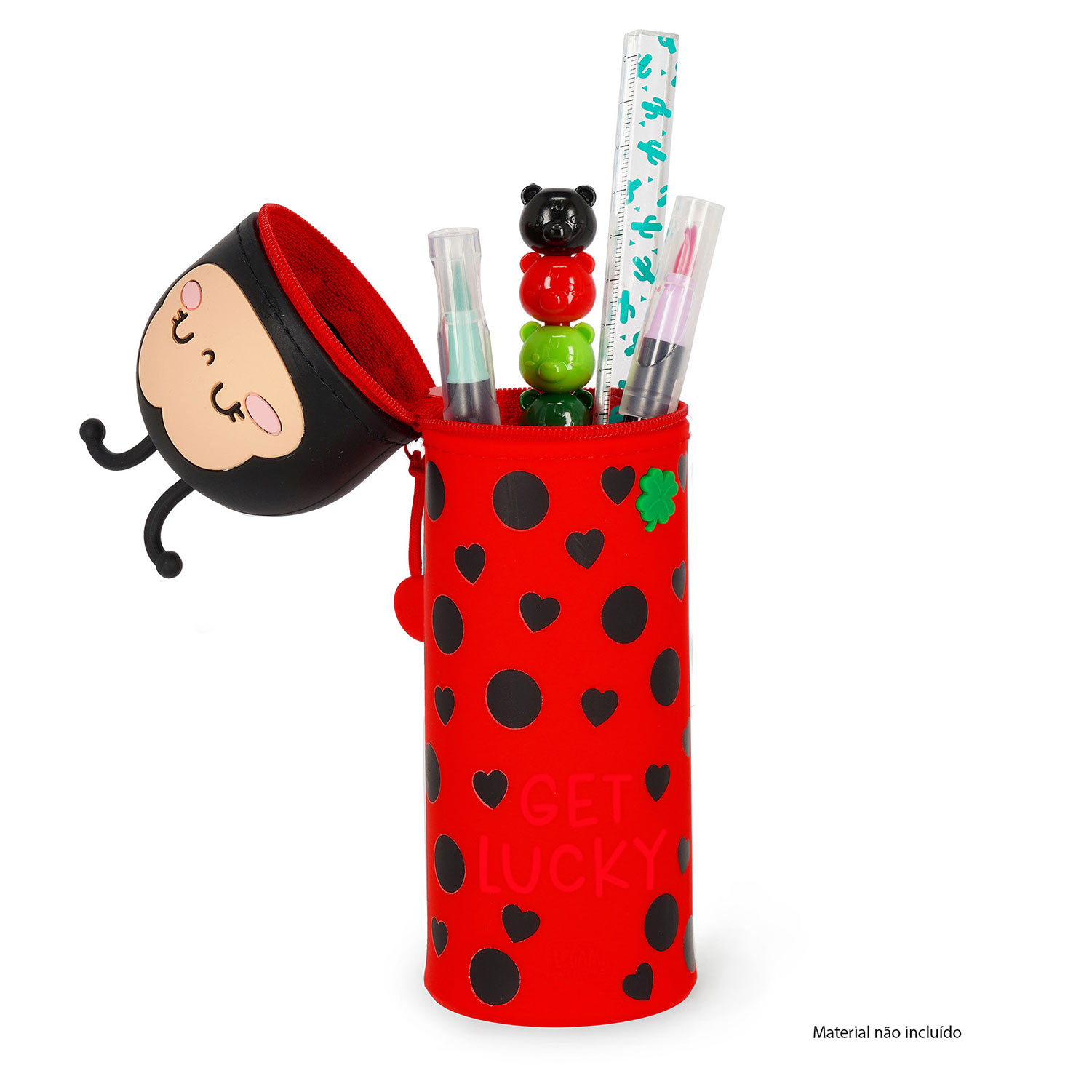 Kawaii - 2-In-1 Silicone Pencil Case - Joaninha ( Imagem 3 de 4 ) - Preview