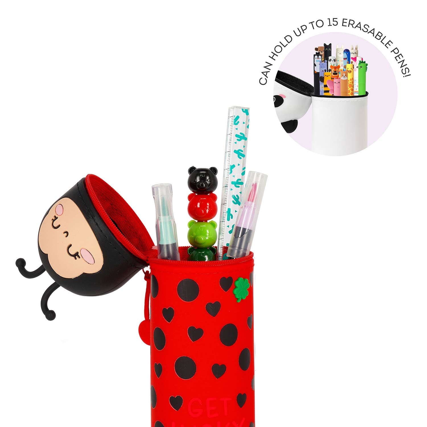 Kawaii - 2-In-1 Silicone Pencil Case - Joaninha ( Imagem 4 de 4 ) - Preview