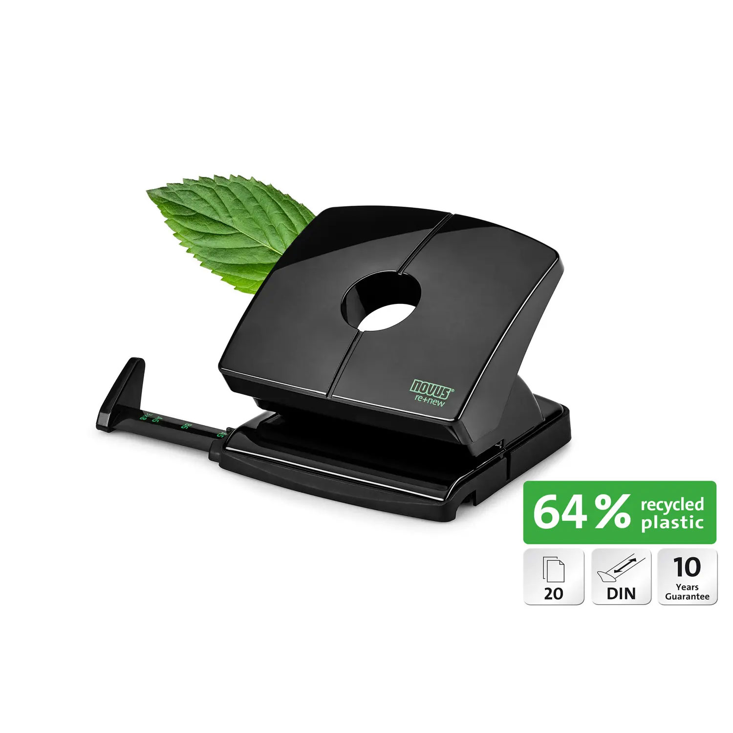 Furador novus b216 plastico abs reciclado capacidade 16 folhas cor preto ( Imagem 3 de 9 ) - Preview