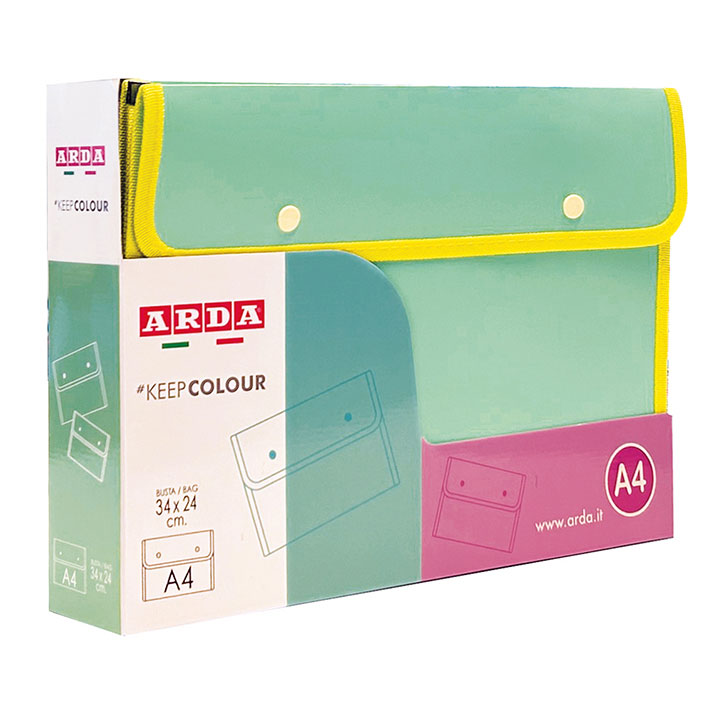 Bolsa Para Documentos Fecho Botão A4 Tipo Envelope Arda Keep Colour Pastel Sortido 0273Kcp ( Imagem 3 de 3 ) - Preview