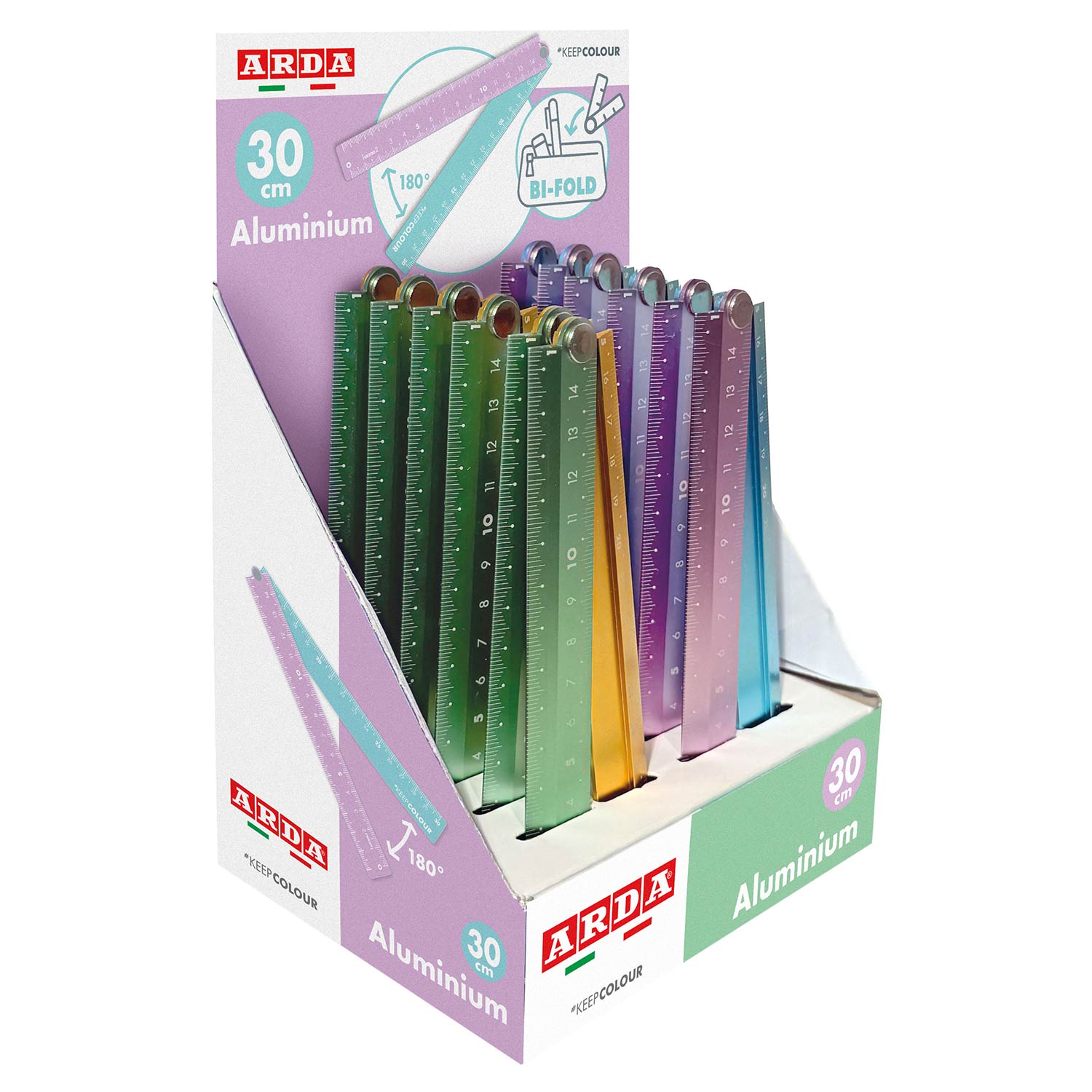 Régua De Alumínio Dobravel Arda Keep Colour Pastel 30Cm Sortido 1783015 ( Imagem 4 de 4 ) - Preview