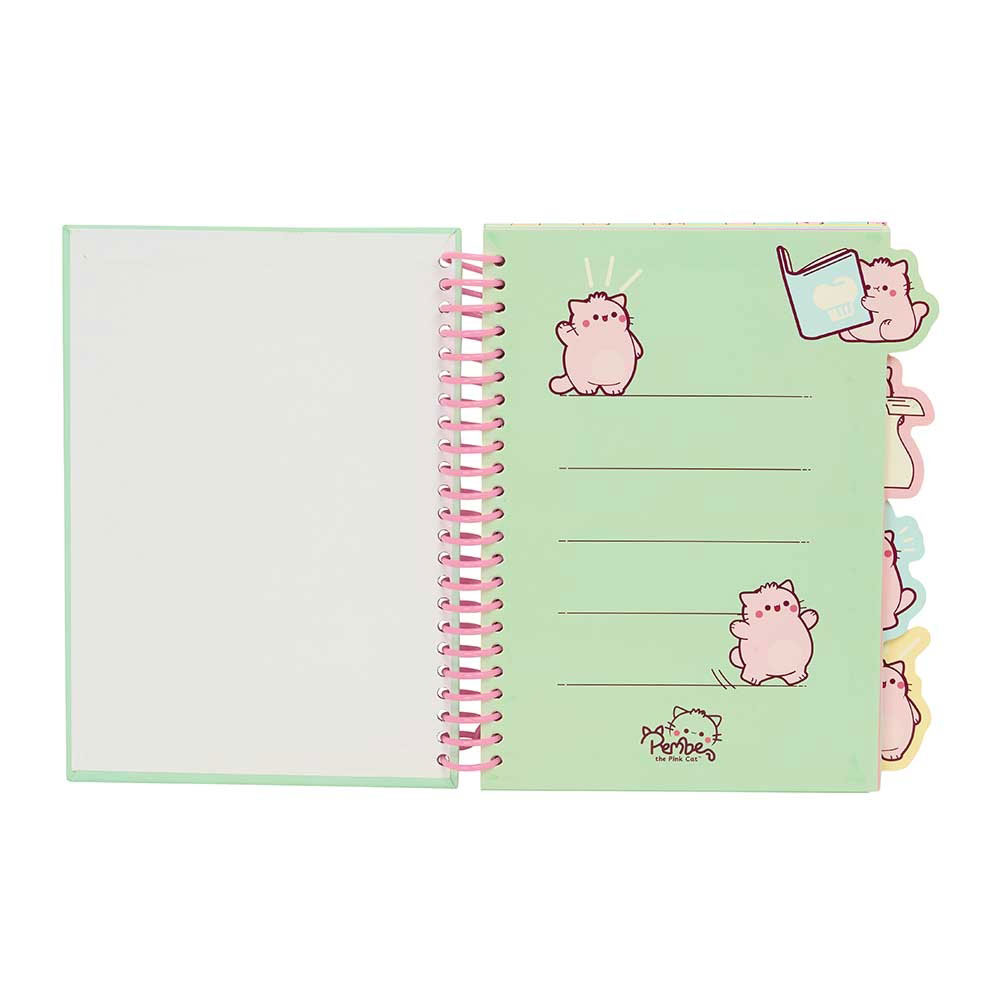 Caderno A5 Espiral Com Separadores Pembe The Pink Cat Pautado 80Fl 512646077 ( Imagem 3 de 4 ) - Preview