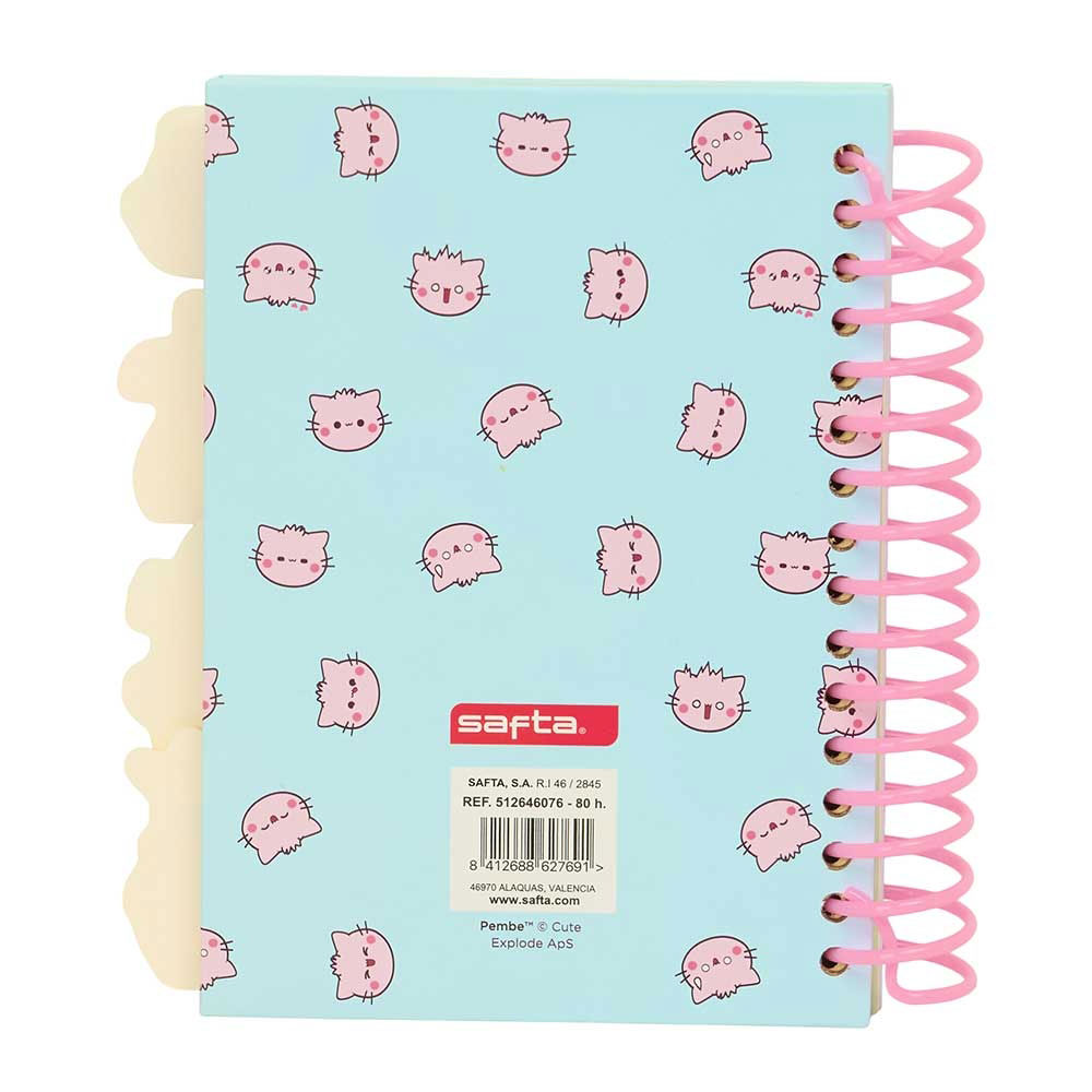 Caderno A6 Espiral Com Separadores Pembe The Pink Cat Pautado 80Fl 512646076 ( Imagem 2 de 2 ) - Preview
