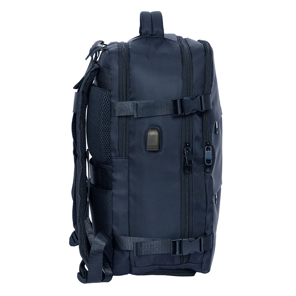 Mochila De Viagem Safta Azul Adaptável A Trolley 622514834 ( Imagem 3 de 4 ) - Preview