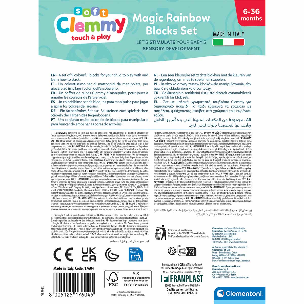 Blocos Clementoni Soft Clemmy Arco-Iris Mágico 9 Un 17604 ( Imagem 4 de 4 ) - Preview