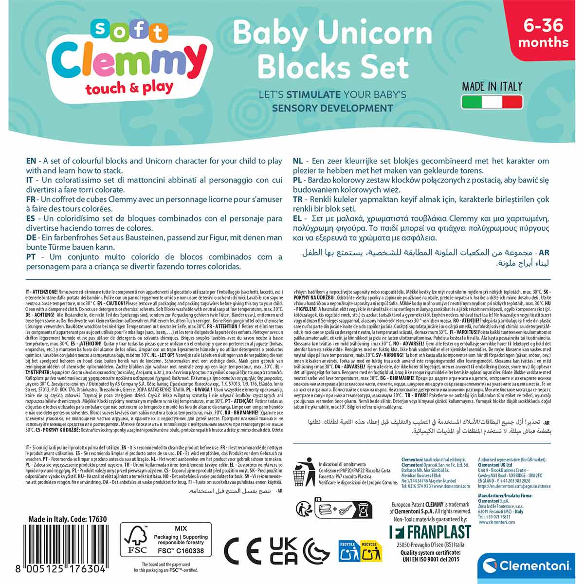 Blocos Clementoni Soft Clemmy Unicórnio 10 Un 17630 ( Imagem 3 de 3 ) - Preview