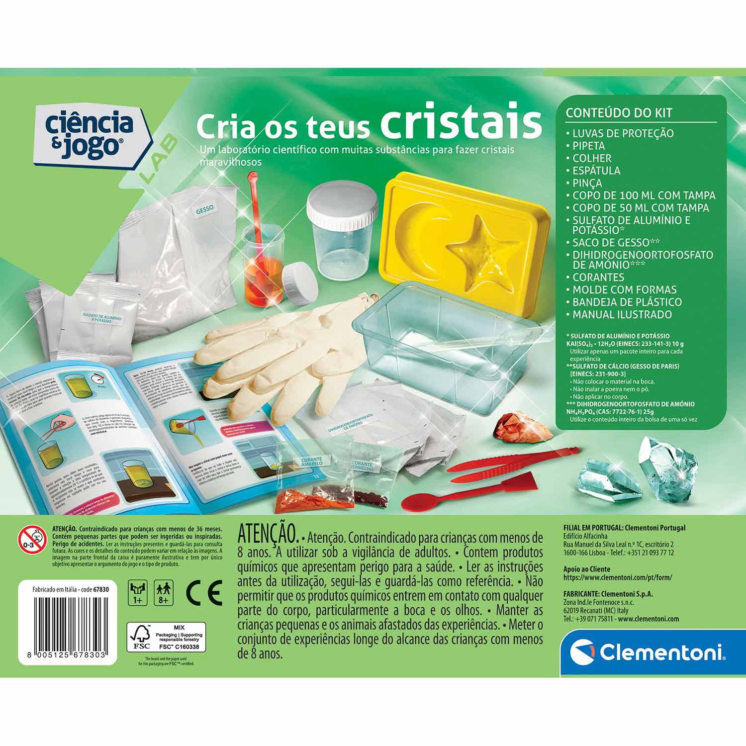 Cria Os Teus Cristais Clementoni Ciencia & Jogo Lab 67830 ( Imagem 4 de 4 ) - Preview