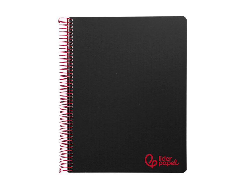 Caderno espiral liderpapel din a6 wonder capa plastico 120 f 90 gr quadricula 5mm 4 bandas de cores cor preto ( Imagem 2 de 8 ) - Preview