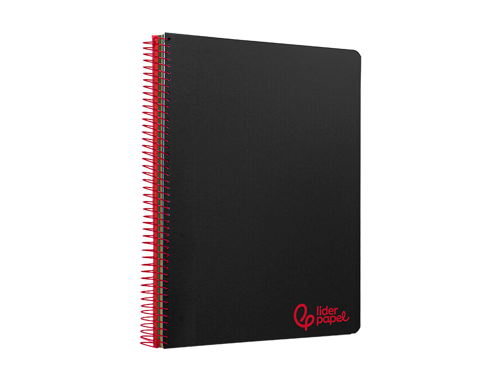Caderno espiral liderpapel din a6 wonder capa plastico 120 f 90 gr quadricula 5mm 4 bandas de cores cor preto ( Imagem 4 de 8 ) - Preview