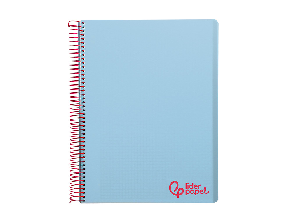 Caderno Espiral Liderpapel Din A6 Wonder - Capa Plástico  - 120 F 90 gr - Quadricula 5mm - 4 Bandas de Cores - Cor Celeste ( Imagem 2 de 9 ) - Preview