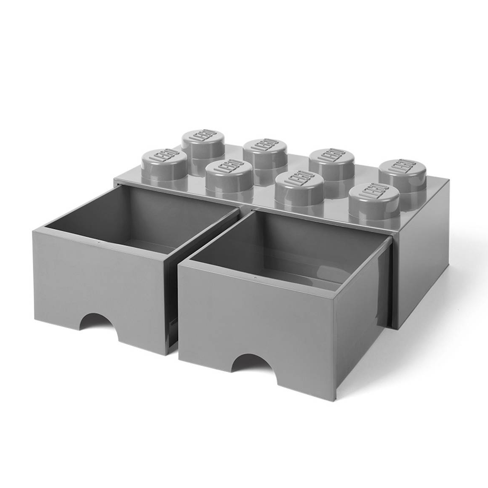 LEGO® Gaveta de Arrumação 2x4 | Cinzento Claro | 500x250x180 mm | Empilhável ( Imagem 2 de 5 ) - Preview