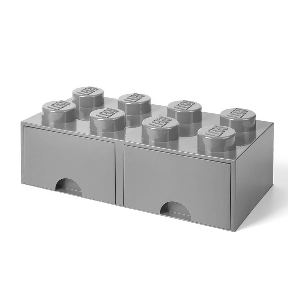 LEGO® Gaveta de Arrumação 2x4 | Cinzento Claro | 500x250x180 mm | Empilhável ( Imagem 3 de 5 ) - Preview