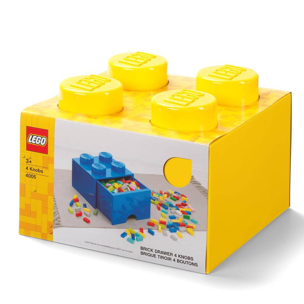 LEGO® Gaveta de Arrumação 2x2 | Amarelo | 250x250x180 mm | Empilhável ( Imagem 2 de 4 ) - Preview