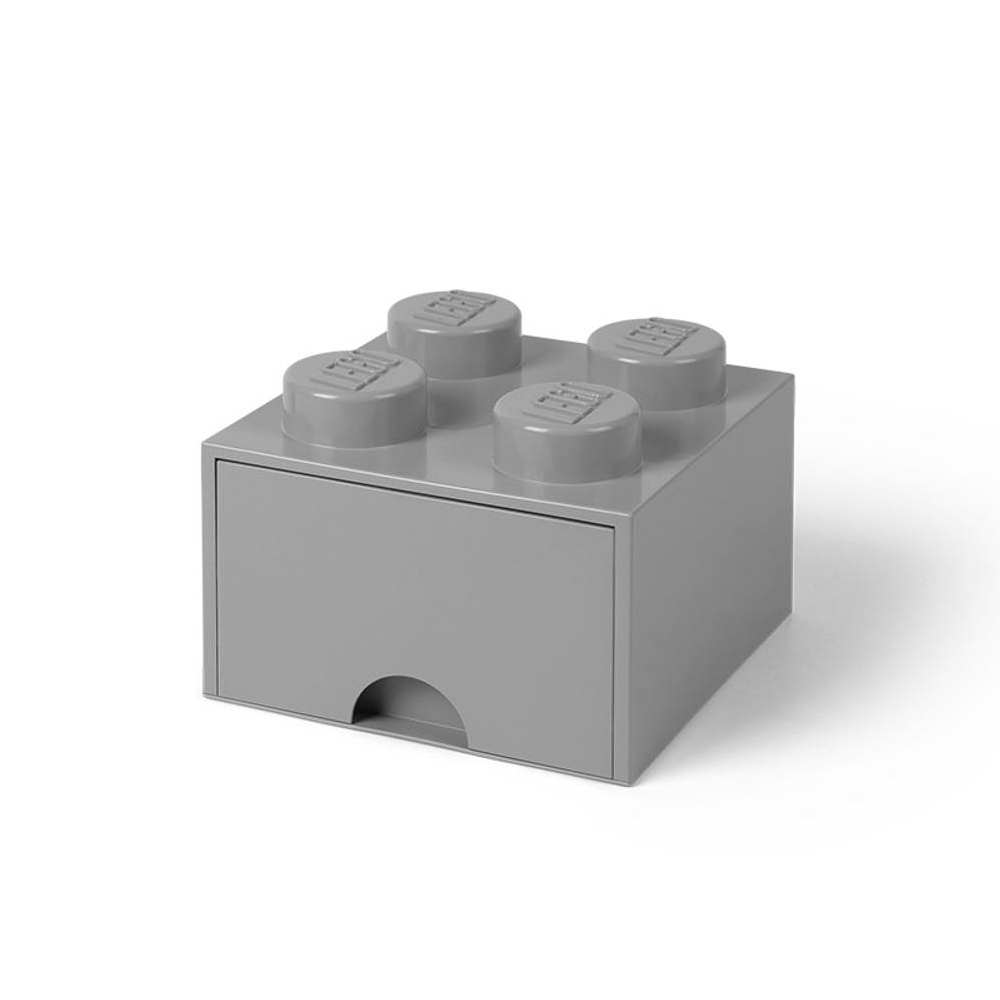 LEGO® Gaveta de Arrumação 2x2 | Cinzento Claro | 250x250x180 mm | Empilhável ( Imagem 2 de 4 ) - Preview