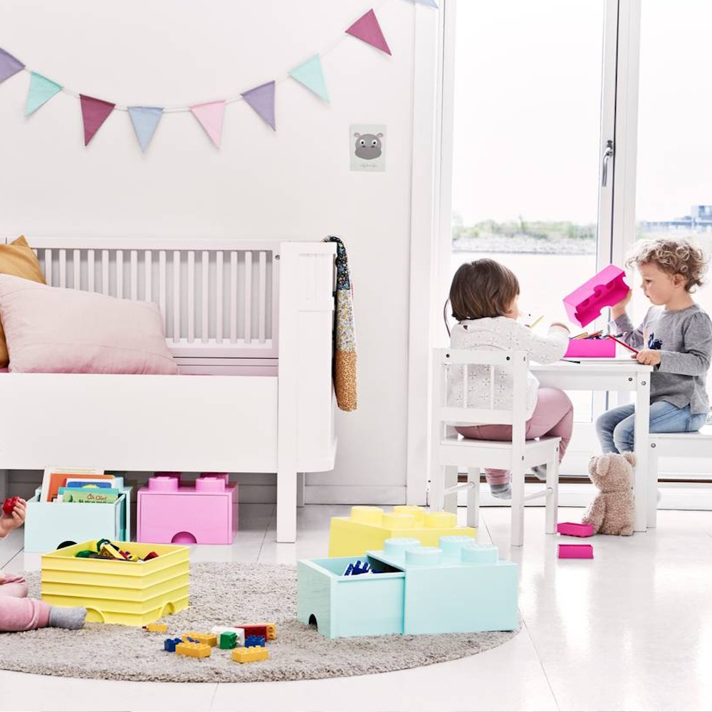 LEGO® Gaveta de Arrumação 2x2 | Rosa | 250x250x180 mm | Empilhável ( Imagem 5 de 5 ) - Preview