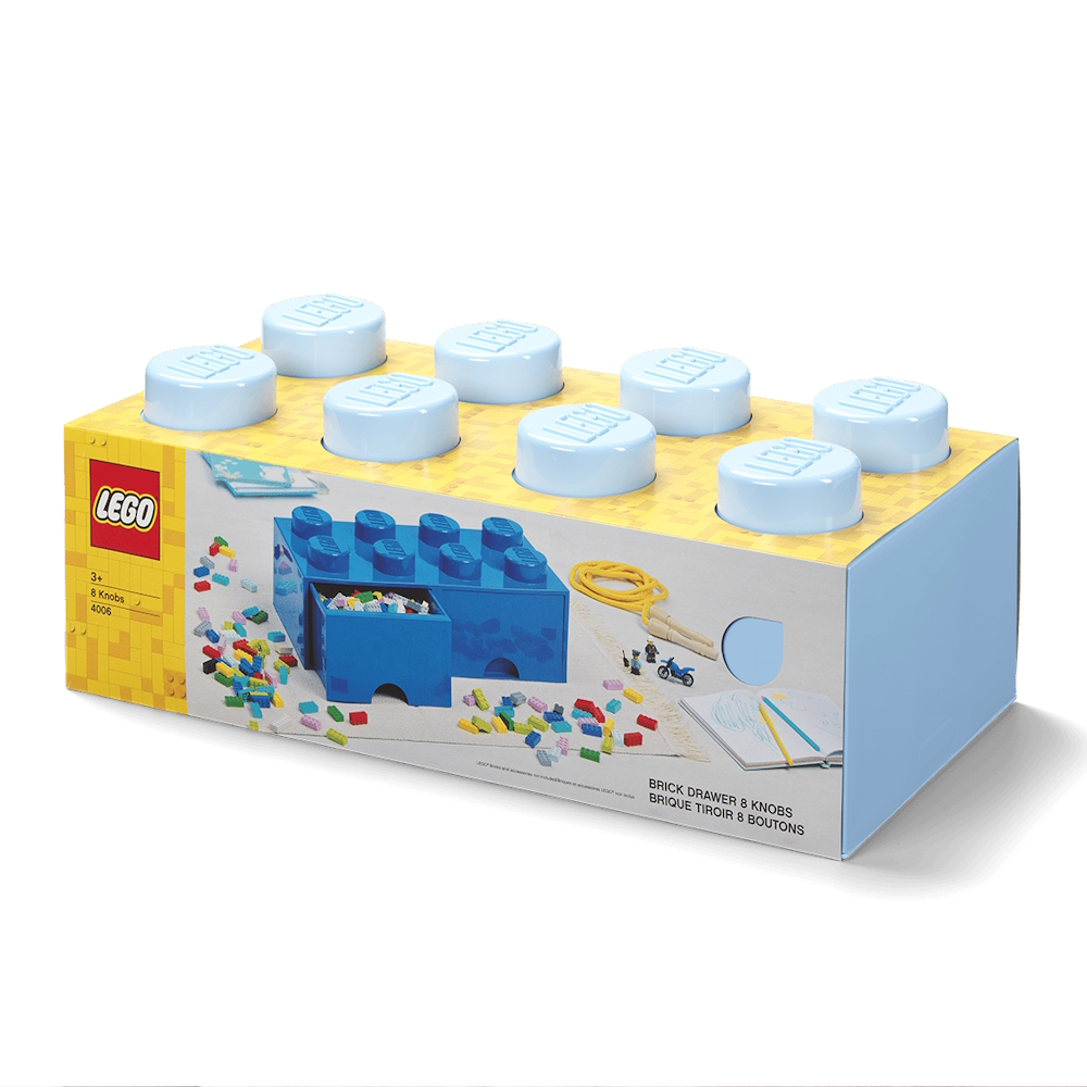 LEGO® Gaveta de Arrumação 2x4 | Azul Claro | 500x250x180 mm | Empilhável ( Imagem 2 de 5 ) - Preview