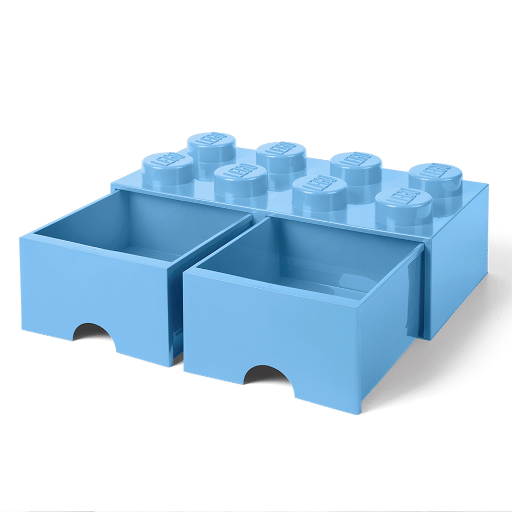LEGO® Gaveta de Arrumação 2x4 | Azul Claro | 500x250x180 mm | Empilhável ( Imagem 3 de 5 ) - Preview