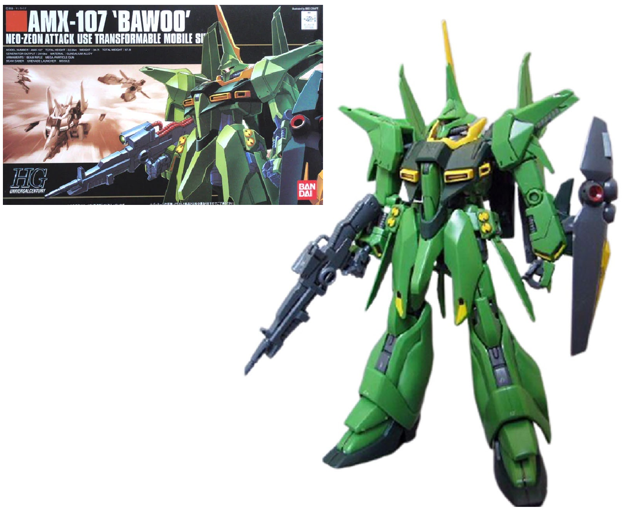 Gundam - HG 1/144 AMX-107 Bawoo Neo-Zeon Attack Model Kit ( Imagem 2 de 2 ) - Preview