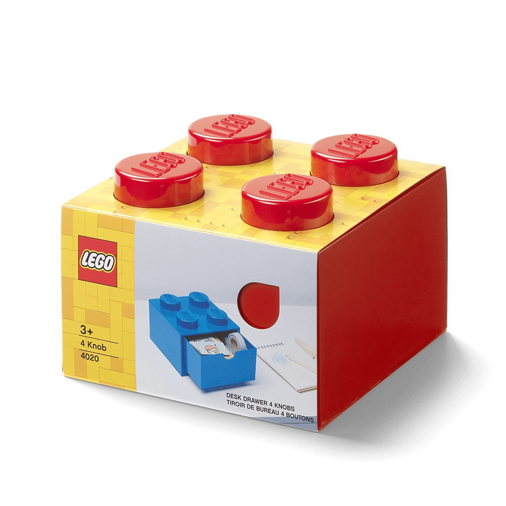 LEGO® Gaveta de Secretária 2x2 | Vermelho | 158x158x113 mm | Empilhável ( Imagem 2 de 3 ) - Preview