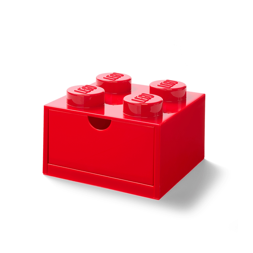 LEGO® Gaveta de Secretária 2x2 | Vermelho | 158x158x113 mm | Empilhável ( Imagem 3 de 3 ) - Preview