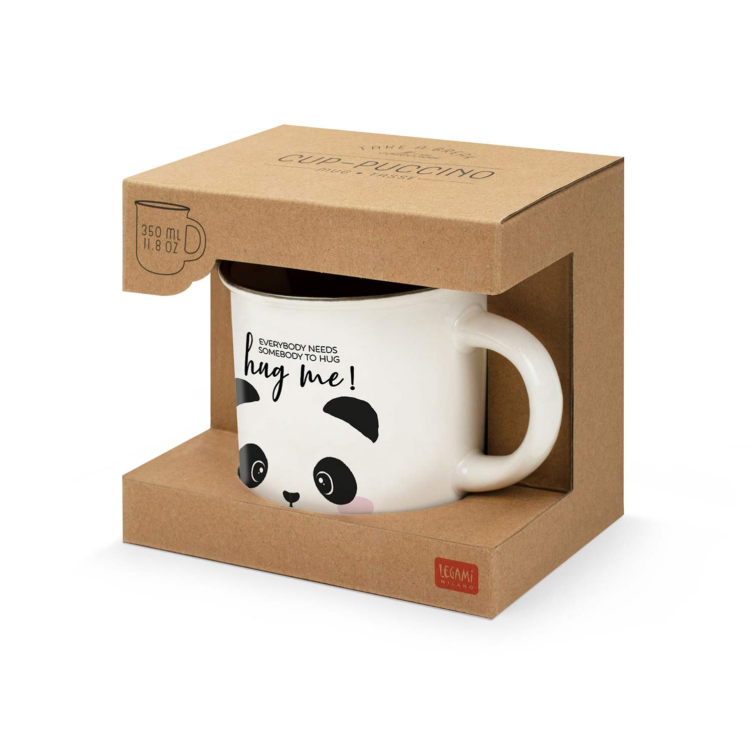 Caneca De Porcelana Legami Cup-Puccino Panda "Hug Me!" 350Ml Cup0013 ( Imagem 3 de 3 ) - Preview