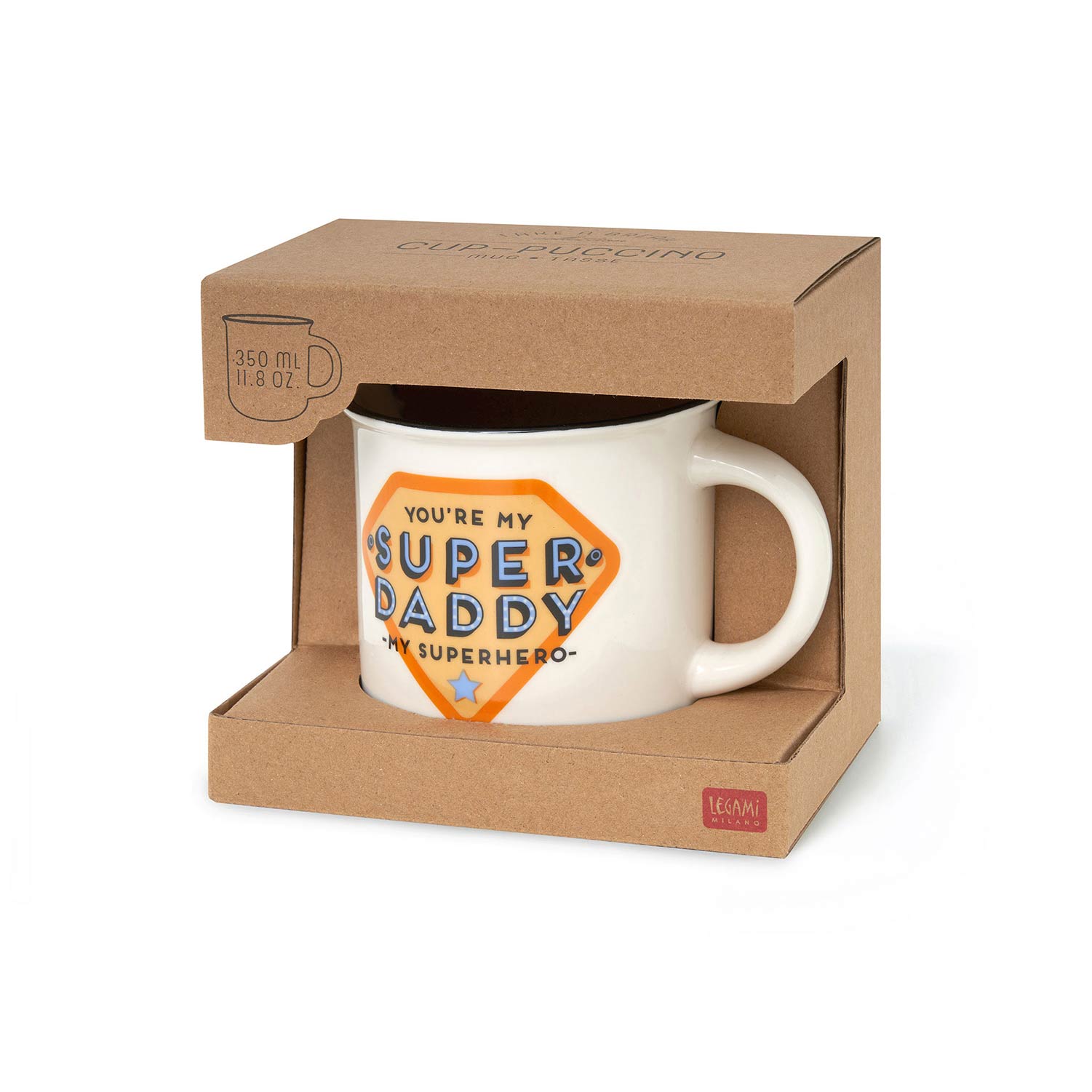 Caneca De Porcelana Legami Cup-Puccino Super Daddy 350Ml Cup0036 ( Imagem 3 de 3 ) - Preview