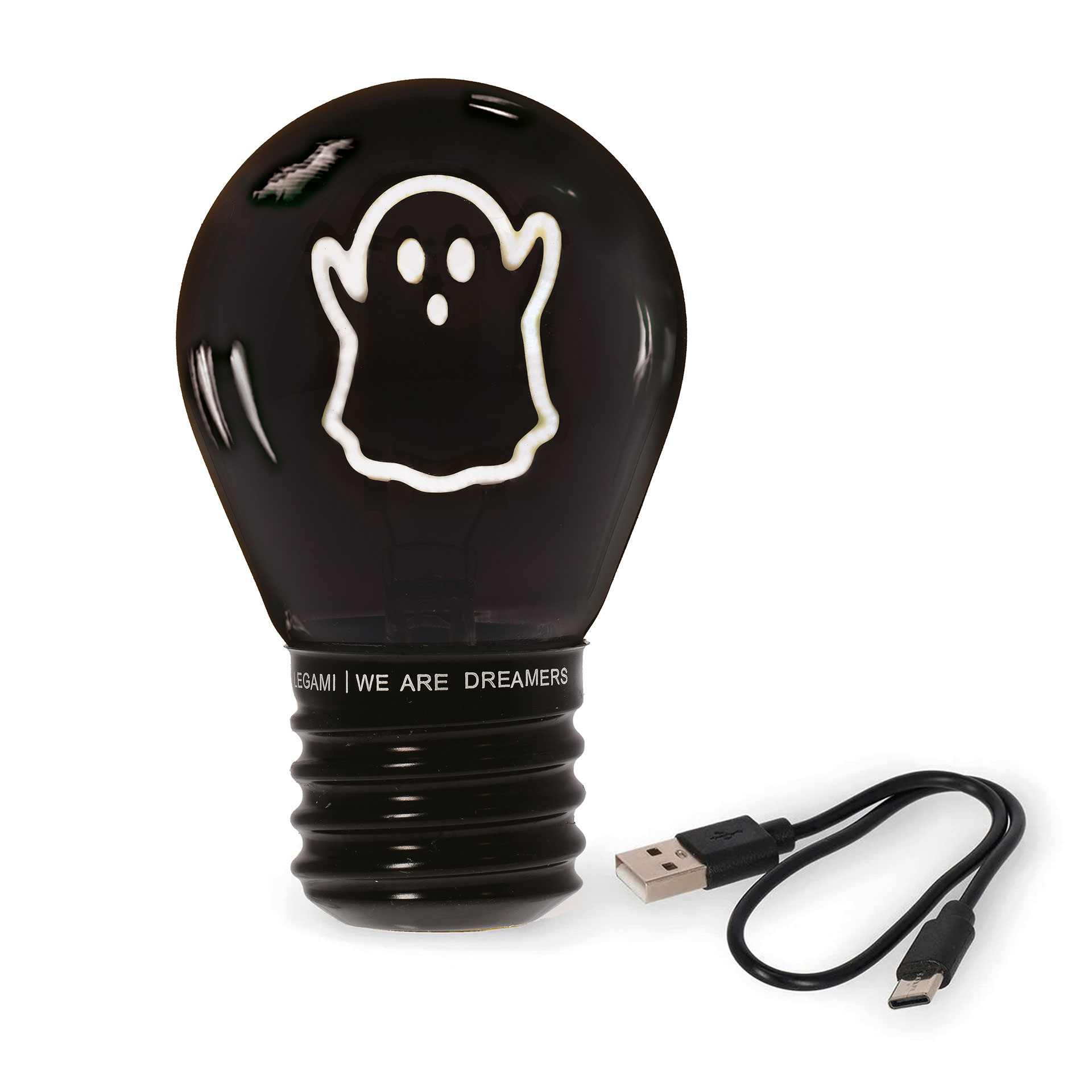 Candeeiro De Mesa Em Forma De Lampada Bulb Fiction Legami Halloween Fantasma Clb0018 ( Imagem 3 de 4 ) - Preview