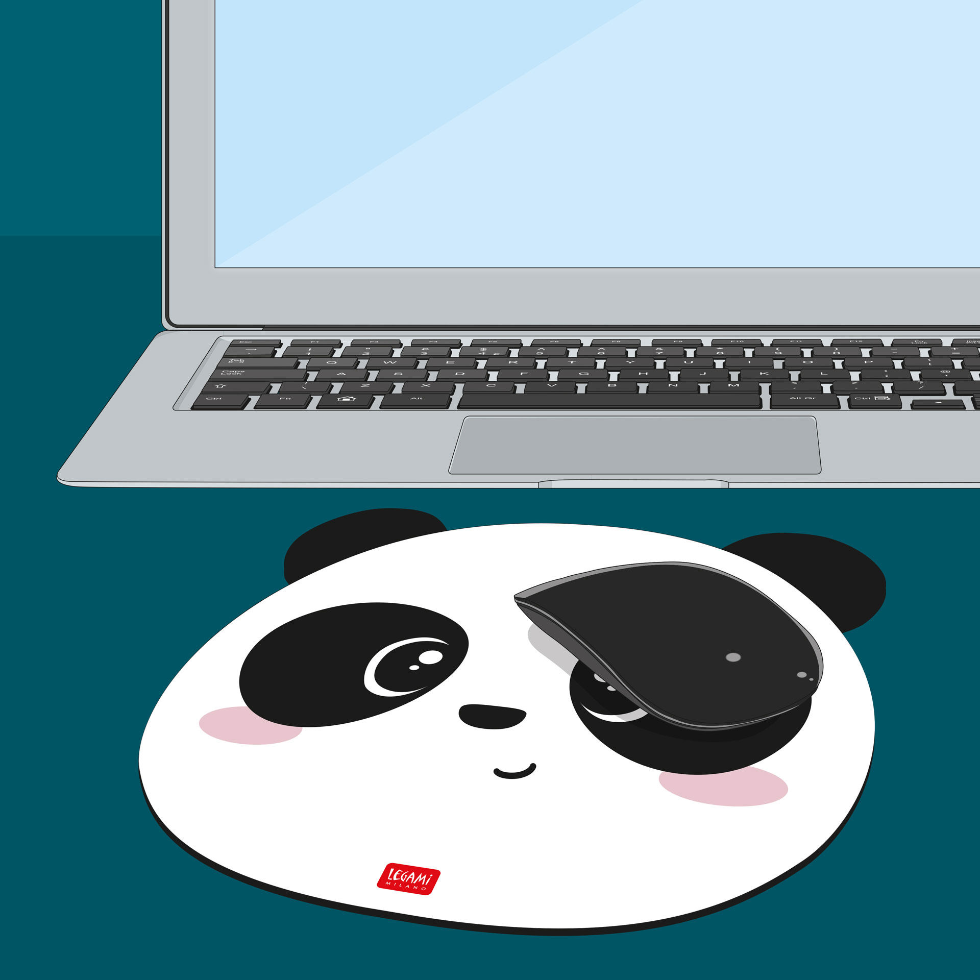 Tapete De Rato Legami Panda 22,3X23,3Cm Blister Mou0026 ( Imagem 2 de 4 ) - Preview