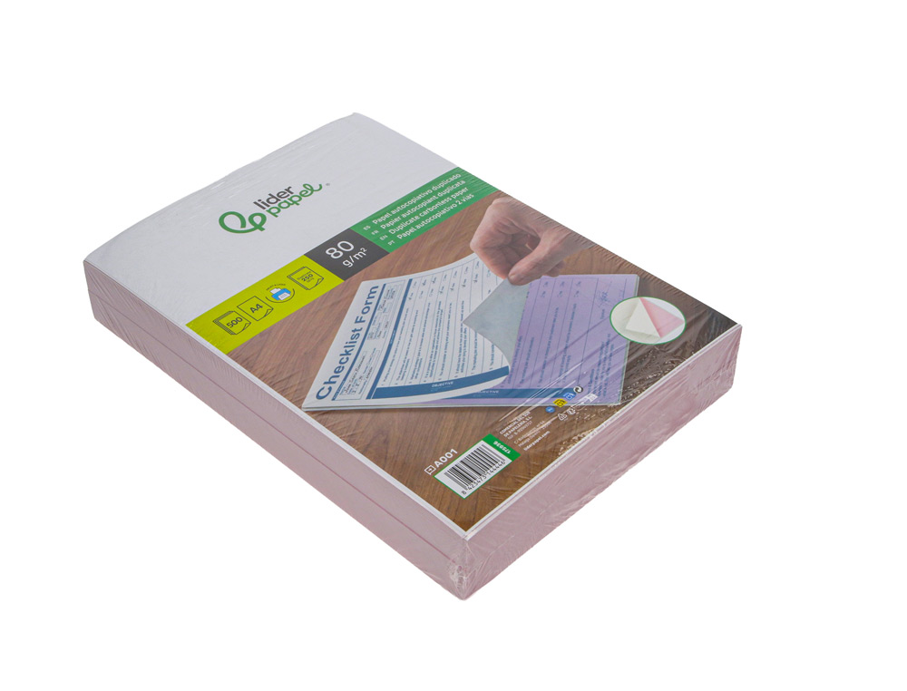Papel autocopiativo liderpapela4 pré-alçado duplicado brancoe rosa 80 g 500 folhas (250 jogos) ( Imagem 5 de 7 ) - Preview