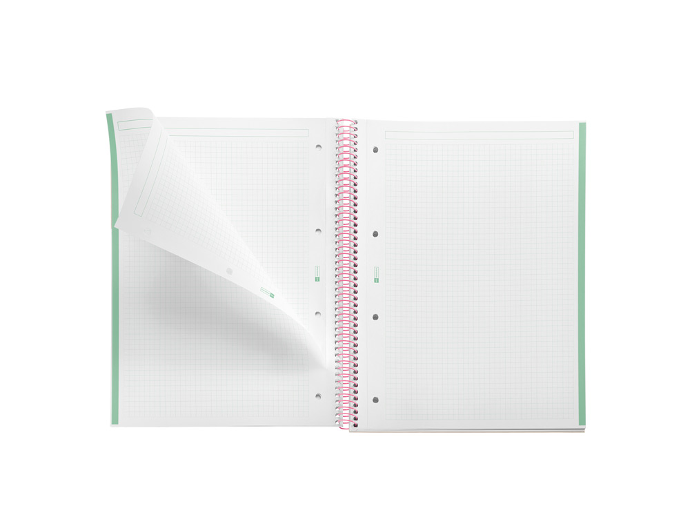 Caderno Espiral Miquelrius A4 Quadriculado 80 folhas 90 gr gradient rosa verde menta ( Imagem 3 de 6 ) - Preview