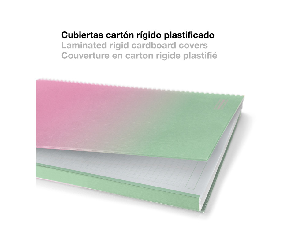Caderno Espiral Miquelrius A4 Quadriculado 80 folhas 90 gr gradient rosa verde menta ( Imagem 4 de 6 ) - Preview