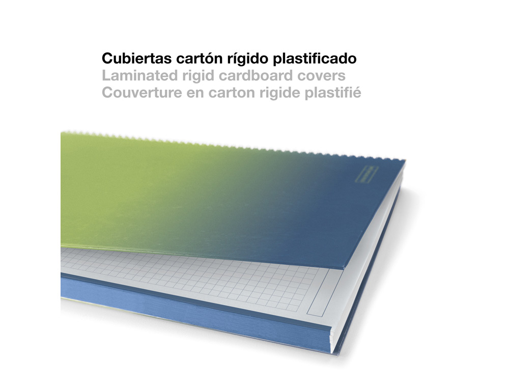 Caderno Espiral Miquelrius A4 Quadriculado 80 folhas 90 gr gradient azul/limão ( Imagem 4 de 6 ) - Preview