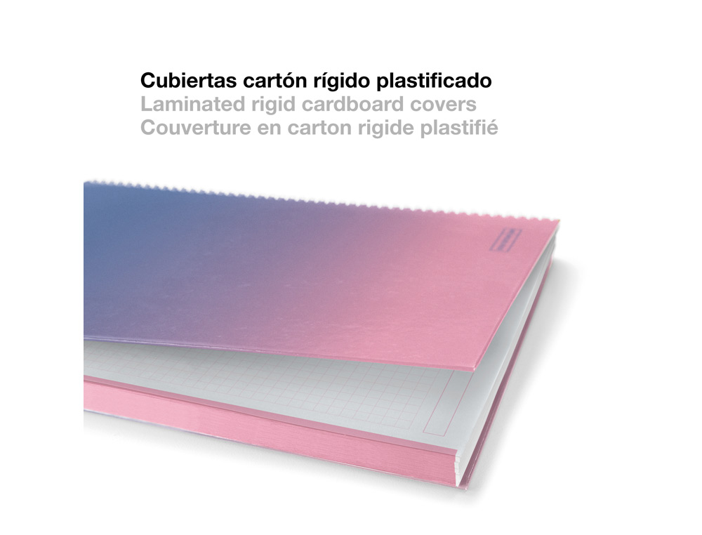 Caderno Espiral Miquelrius A4 Quadriculado 80 folhas 90 gr gradient rosa/azul ( Imagem 4 de 6 ) - Preview
