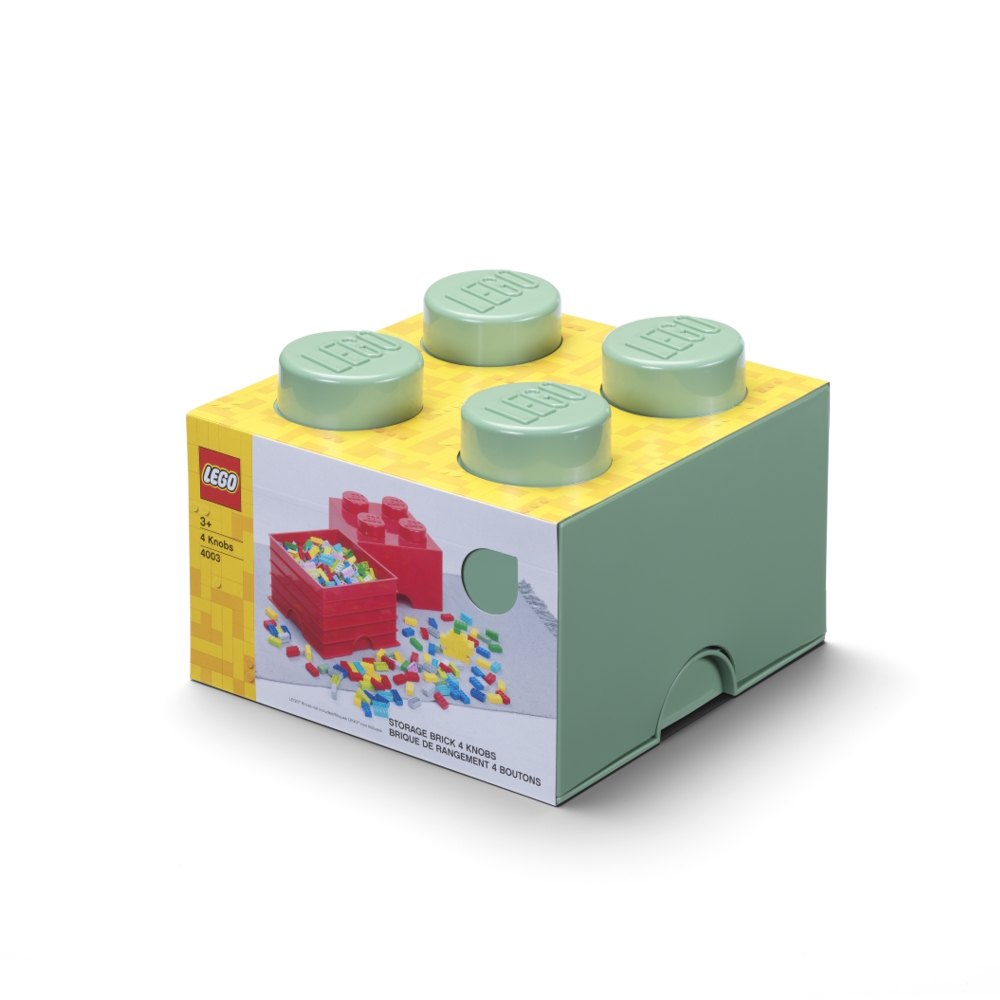 LEGO® Caixa de Arrumação 2x2 | Verde Sálvia | 250x250x180 mm | Empilhável ( Imagem 3 de 5 ) - Preview