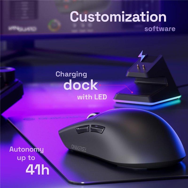 Rato Wireless Oniverse + Charging Dock - Vanguard Nocta Black ( Imagem 2 de 4 ) - Preview