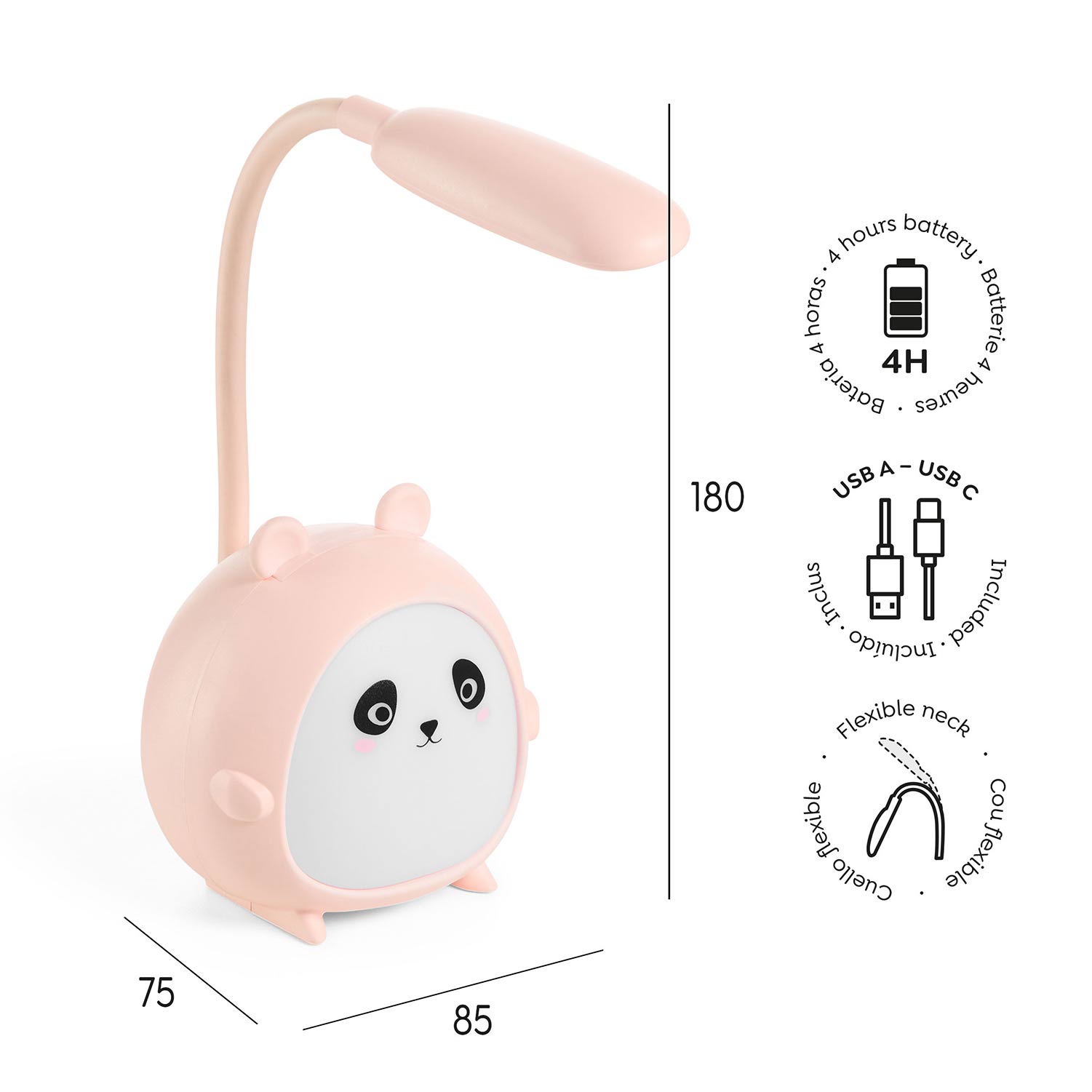 Candeeiro Led Miquelrius Back2Fun Panda Rosa Blister Mr13394 ( Imagem 3 de 4 ) - Preview