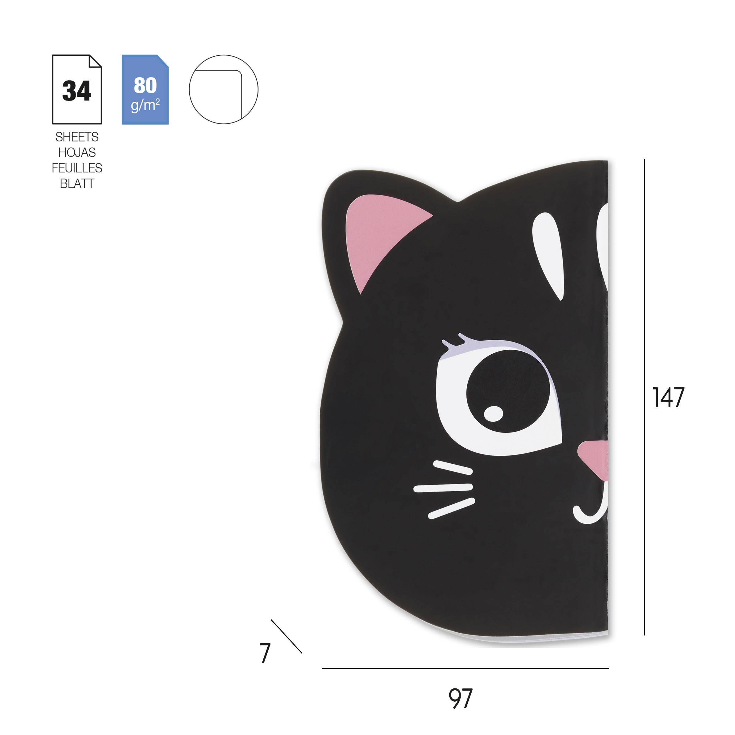 Conjunto 2 Cadernos Lisos 34Fl 80G Miquelrius Back2Fun Gato/Cachorro Blister Mr8324 ( Imagem 3 de 4 ) - Preview