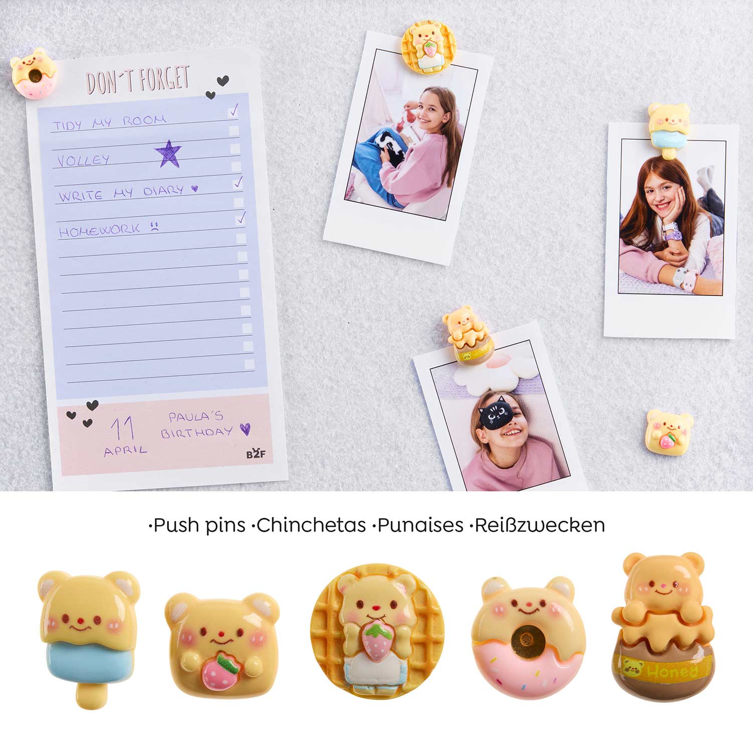 Conjunto 5 Pioneses Miquelrius Back2Fun Clip & Calm Urso Blister Mr13380 ( Imagem 4 de 4 ) - Preview