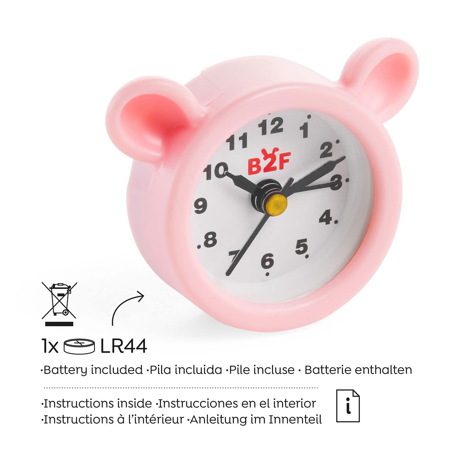 Relógio Despertador Miquelrius Back2Fun Wonder Time Urso Rosa Blister Mr13404 ( Imagem 4 de 4 ) - Preview