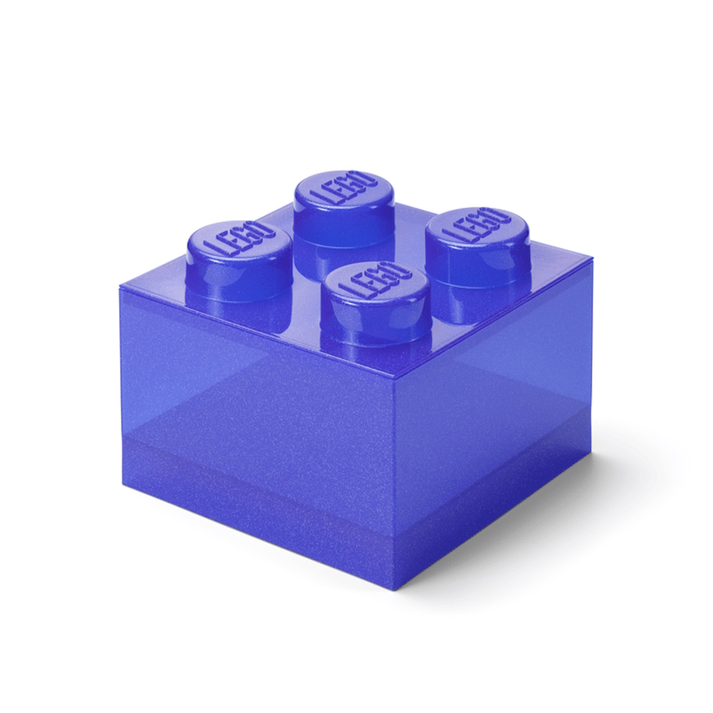 LEGO® Caixa de Arrumação 2x2 | Roxo Translúcido | Glitter | 250x250x180 mm | Empilhável ( Imagem 3 de 5 ) - Preview