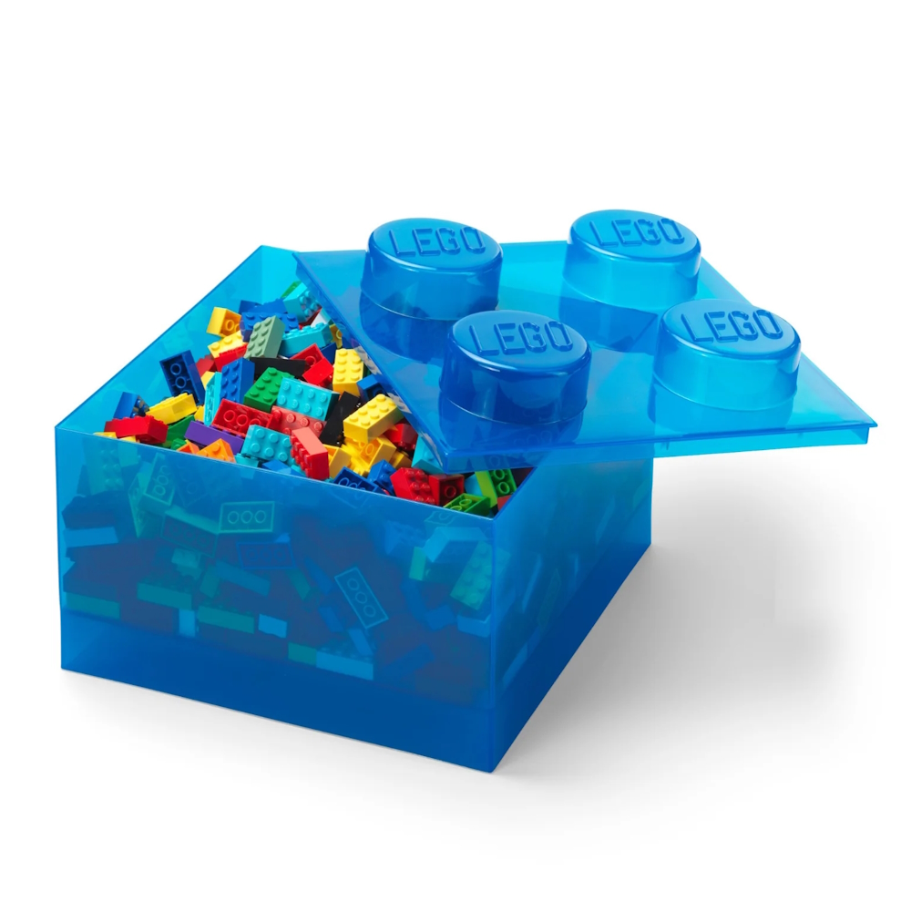 LEGO® 2x2 Storage Box | Translucent Blue | 250x250x180 mm | Stackable ( Imagem 3 de 5 ) - Preview