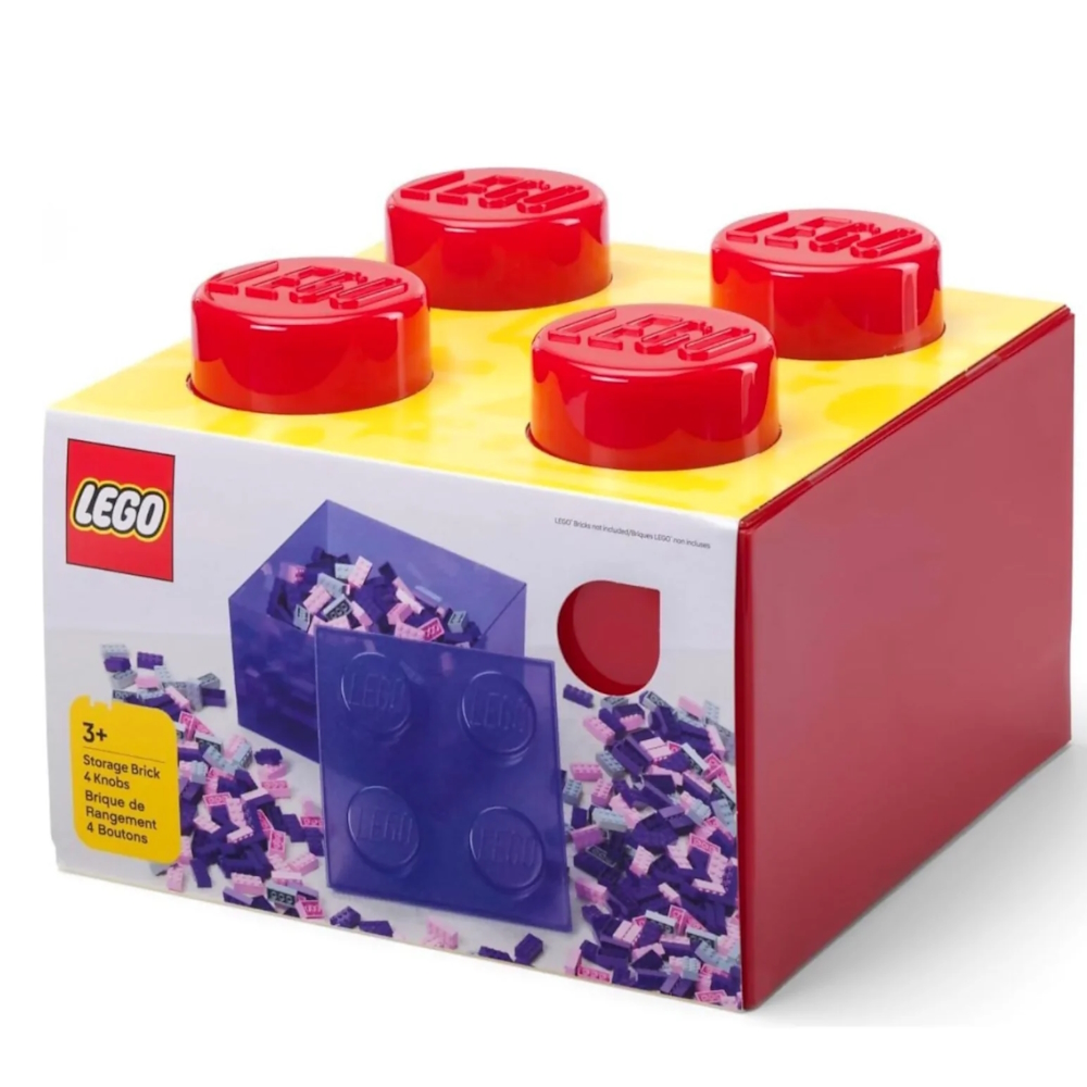 LEGO® 2x2 Storage Box | Translucent Red | 250x250x180 mm | Stackable ( Imagem 3 de 5 ) - Preview