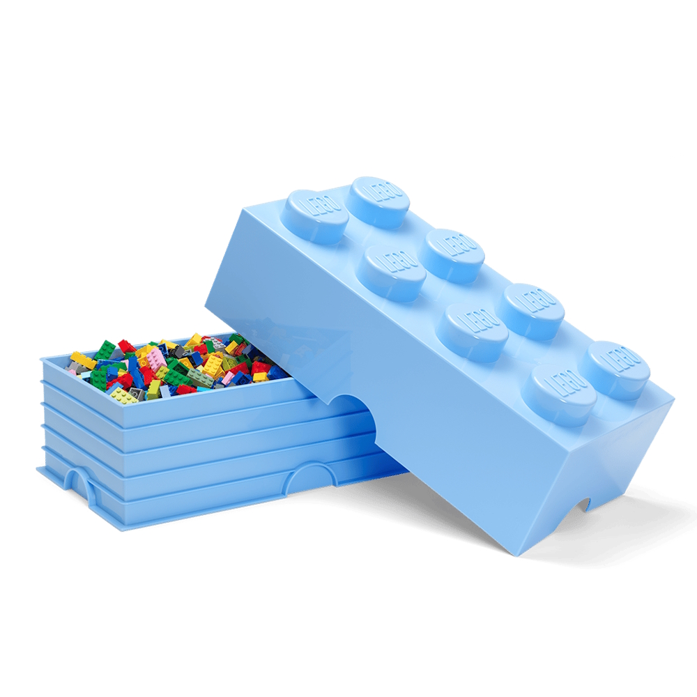 LEGO® Caixa de Arrumação 2x4 | Azul Claro | 500x250x180 mm | Empilhável ( Imagem 4 de 5 ) - Preview