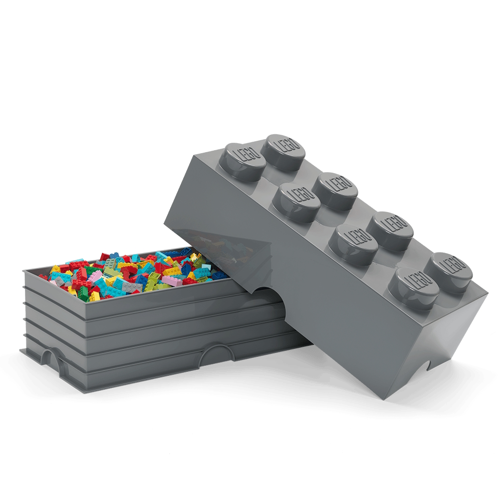LEGO® Caixa de Arrumação 2x4 | Cinzento Escuro | 500x250x180 mm | Empilhável ( Imagem 3 de 4 ) - Preview