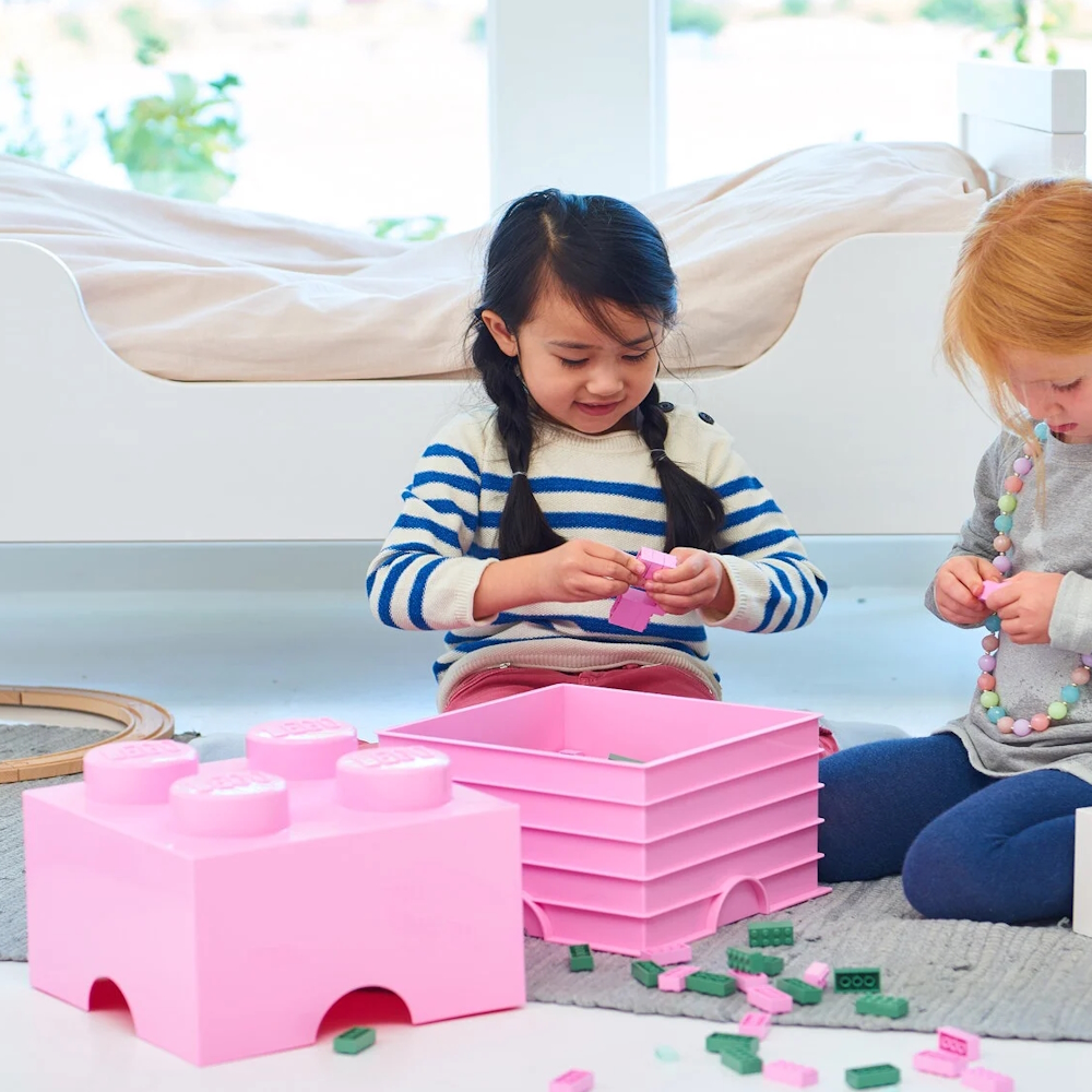 LEGO® 2x2 Storage Box | Light Pink | 250x250x180 mm | Stackable ( Imagem 5 de 5 ) - Preview