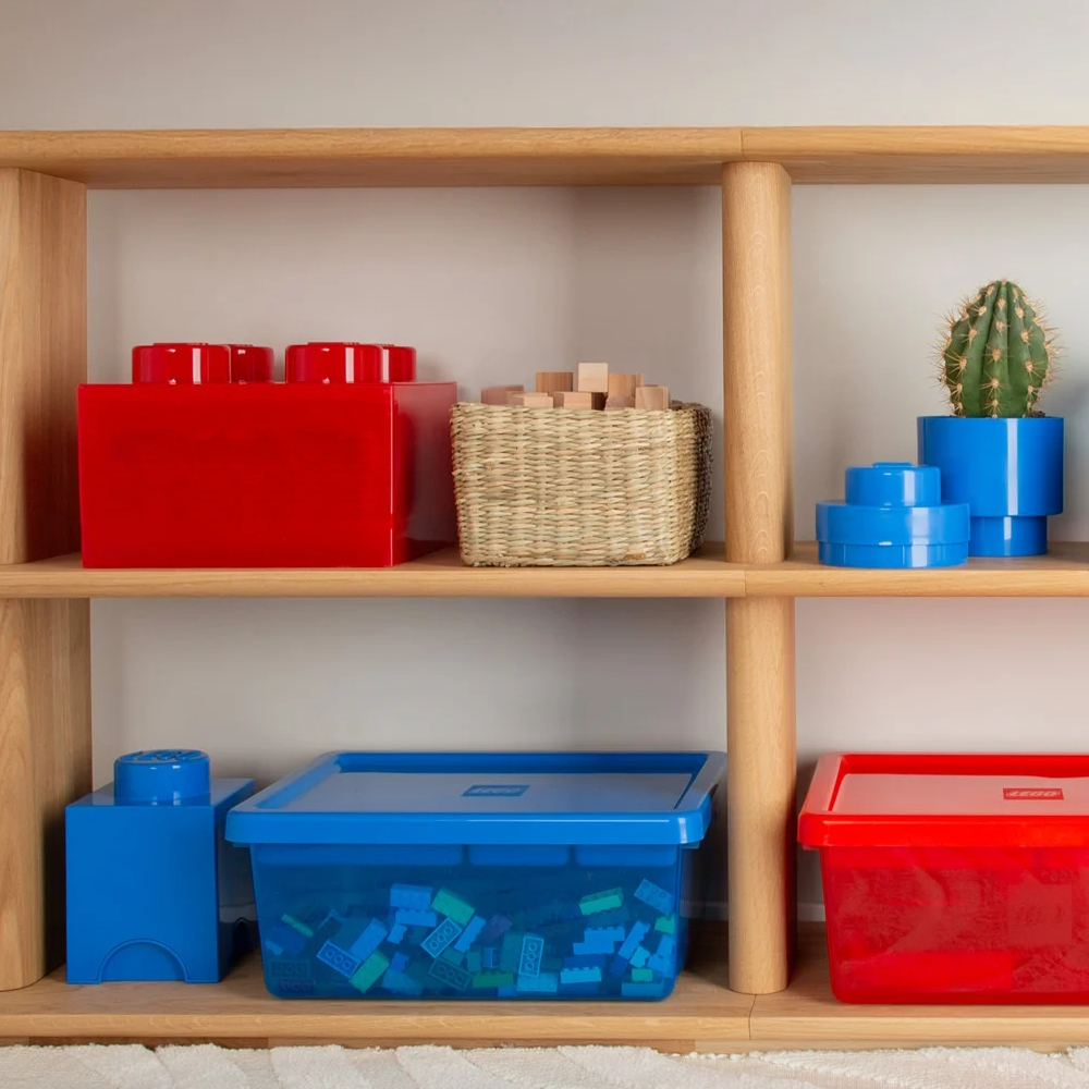 LEGO® 2x2 Storage Box | Translucent Red | 250x250x180 mm | Stackable ( Imagem 4 de 5 ) - Preview