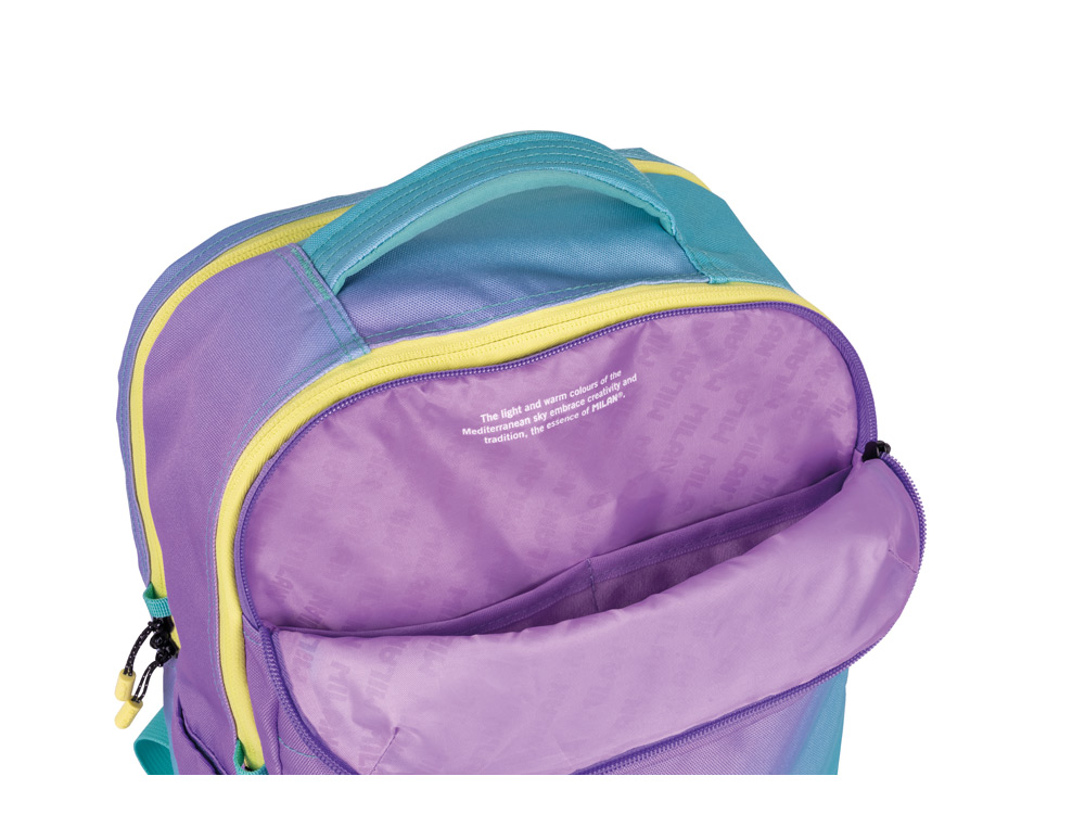 Mochila milan coleção sunset 5 fechos 25 l turquesa 454x280x200 mm ( Imagem 2 de 5 ) - Preview