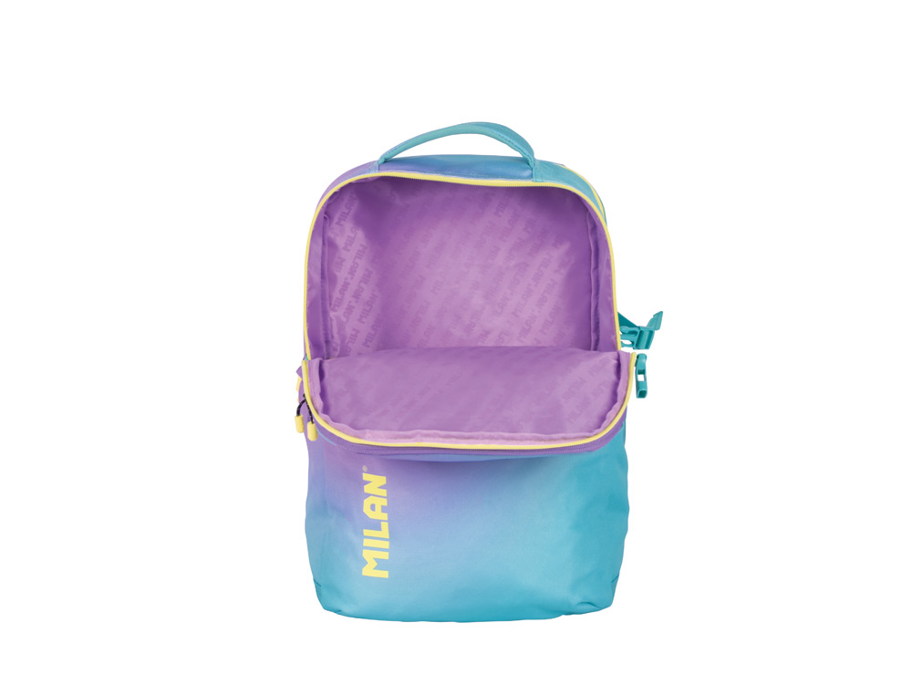Mochila milan coleção sunset 5 fechos 25 l turquesa 454x280x200 mm ( Imagem 3 de 5 ) - Preview
